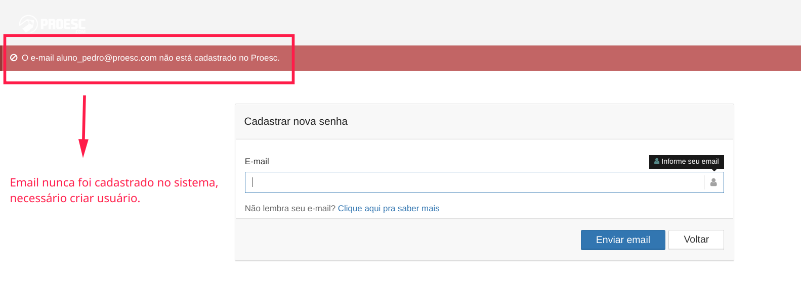 Não consigo entrar/logar no sistema, o que fazer? – Proesc