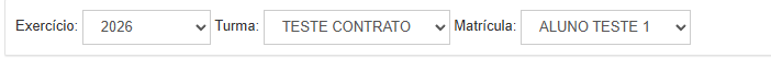 Filtros de Exercício, Turma e Matrícula