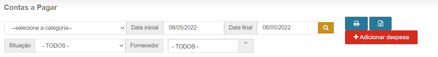 Resultado da pesquisa de despesas